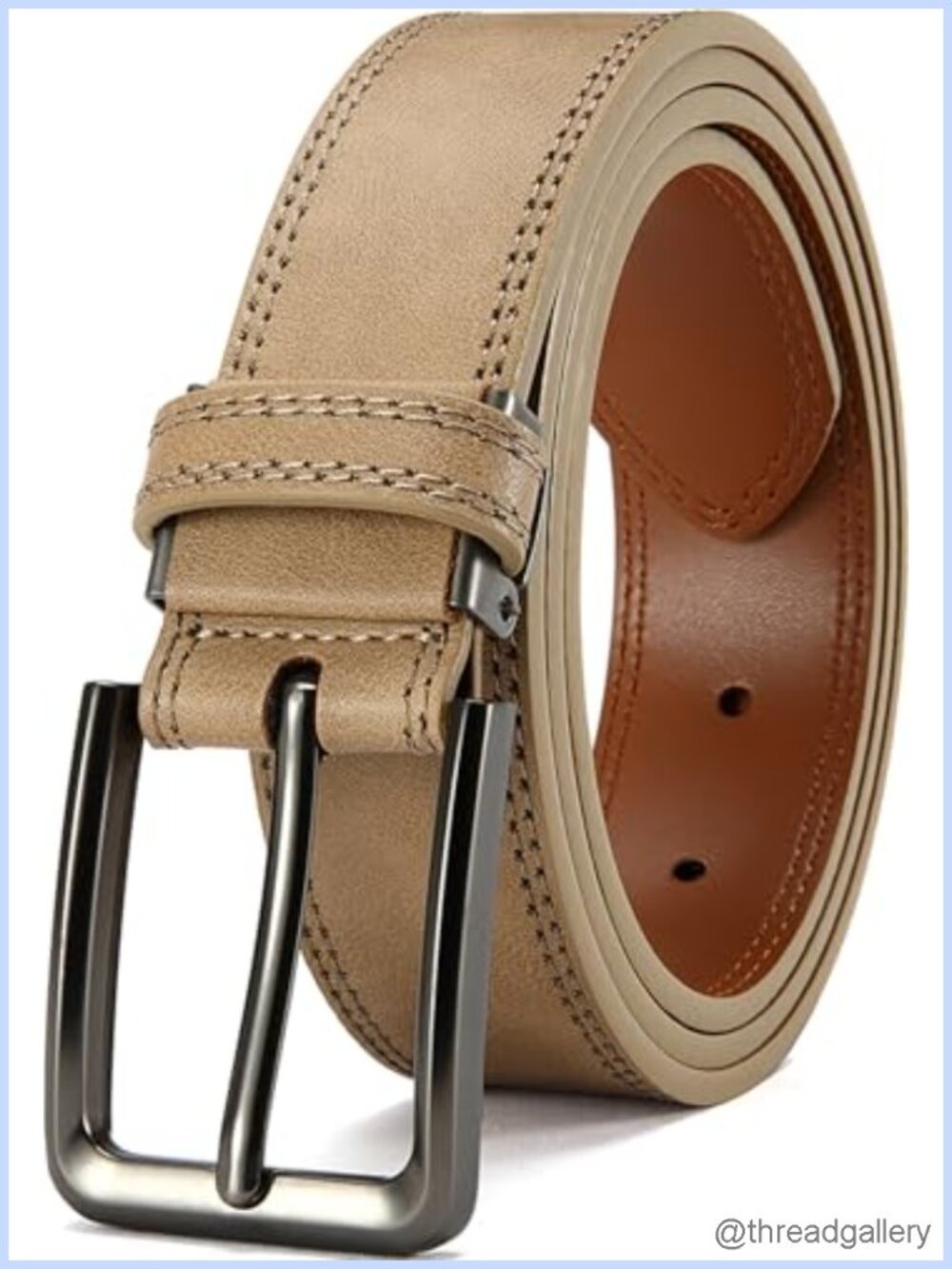Men's Genuine Cowhide Leather Dress Belt 1 3/8" Wide Adjustable